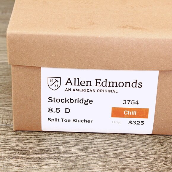 Allen Edmonds STOCKBRIDGE 8.5 D Chili * add $15 new Cedar Trees display picture 1